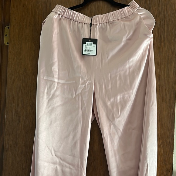 St. John Pink Relaxed Trousers with Elastic Waistband